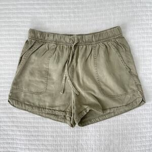 New Cynthia Rowley Women's Drawstring Lyocell 3" Shorts in Khaki Green Size M
